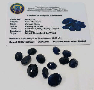 A Parcel Of Shapphire Gem Stones