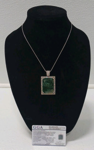 64.65 CTW. Dyed Green Beryl (Emerald) Necklace