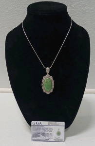 45.68 CTW. Dyed Green Beryl (Emerald) Necklace