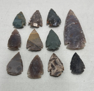 (1) 3.5” Long Spearpoint, (10) 1.5” To 2” Long Arrowheads