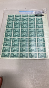 (50) 1945 US Issued Postage Stamp Sheet, Mint, Original Gum