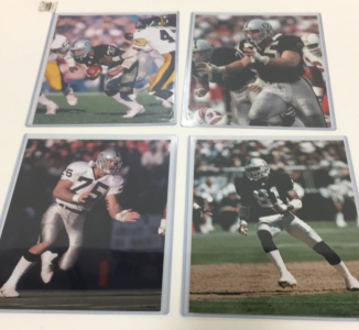 (4) Vintage NFL Raiders 8” x 10” Photographs