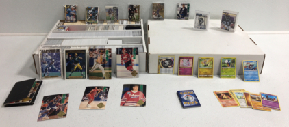 Large Box Of Football, Hockey, Baseball and Basketball Cards. (A Few Pokémon)