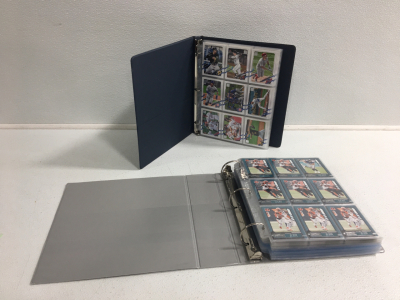 Binder Of Football Cards, Binder Of Baseball Cards