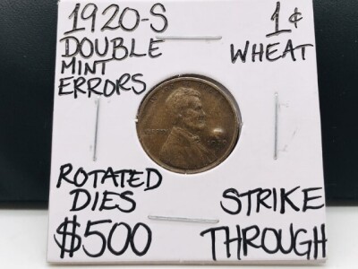 1920-S Double Mint Errors Wheat Penny