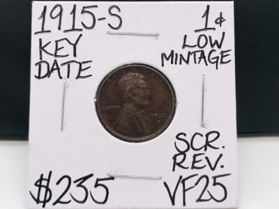 1915-S VF25 Key Date Low Mintage Penny
