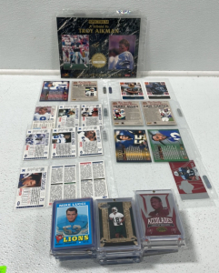 (23) Various Football Sports Cards In Protective Cases (6) Sleeves of Player Tributes