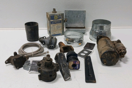 Breaker Box, Vent Fittings, Water Hose, Wedges, Large Starter And Other Auto Parts