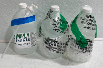 (3) Gallon Jugs Of Simply Sanitizer