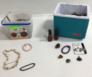 (2) Tubs Full Of Costume Jewelry And Other Various Items