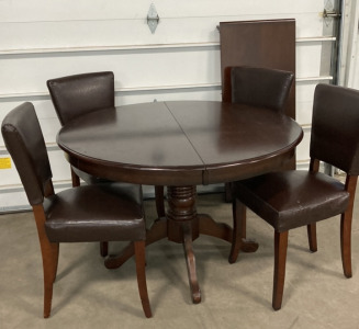 Round Table w/ Leaf and (4) Chairs