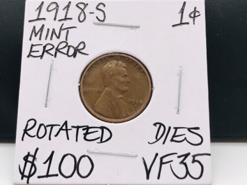 1918-S VF35 Mint Error Wheat Penny