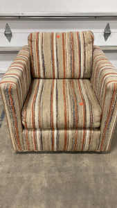 Striped Swivel Armchair