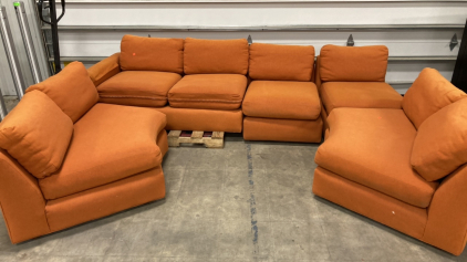 5-Piece Orange Sectional