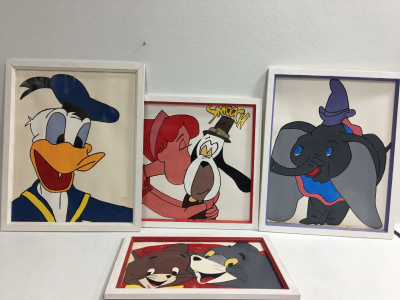 Donald Duck, Dumbo, Tom& Jerry, Droopy Dog Framed Paintings