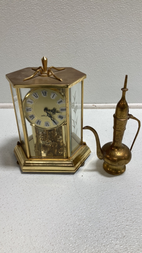 Seth Thomas Pedulum Clock, Brass Water Jug