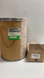 Cardboard Bucket Drum, (2) Box of Form Clips