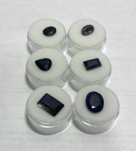 (6) Cut And Faceted Mozambique Blue Sapphires Various Shapes From 2.7ct To 10.5ct