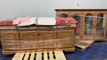 Oak Hutch and Cabinet