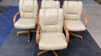 (4) Off-White Roller Chairs