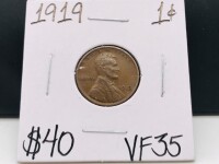 1919 VF35 Antique Wheat Copper Penny