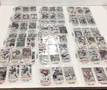 (18) Pages Of (9) 1992 NFL Gameday Tall Football Cards 2.5” x 5”