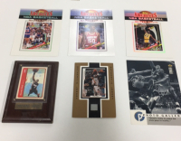 (1) Dwayne Wade Basketball Card Plaque (1) Kevin Garnett Authentic Jersey Card (3) Topps Archives Master Photo Cards (1) Collectors Choice Action Photo card