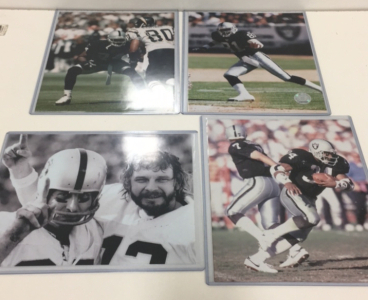 (4) Vintage NFL Raiders 8” x 10” Photographs