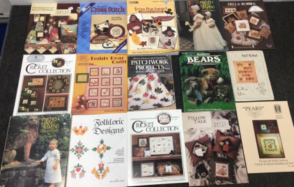 (15) Books on How to Knit/Cross-Stitch