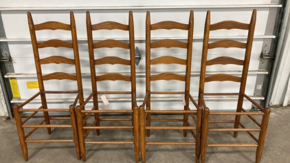 (4) Antique Wood Chairs - Missing Seats