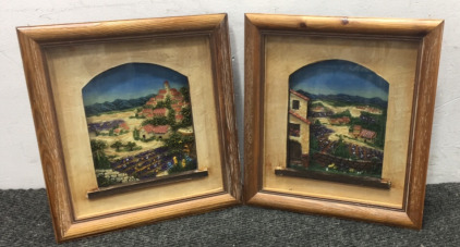 (2) Village picture boxes
