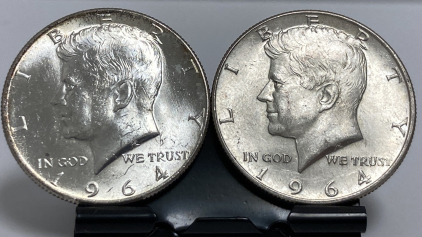 (2) 1964 90% Silver Half Dollars - Verified Authentic