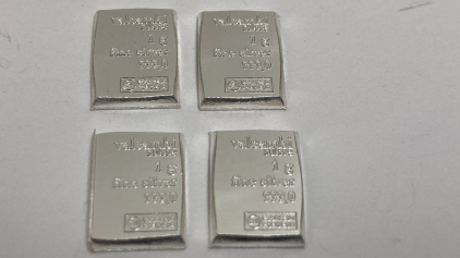 (4) One Gram Silver Bars - Verified Authentic