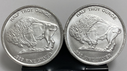 (2) Half Troy OZ. 999 Fine Silver Rounds - Verified Authentic