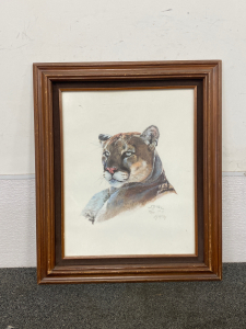 22&rdquo;x 26&rdquo; Framed Cougar Print