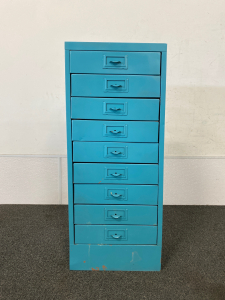 9- Drawer Metal Filing Cabinet/ Organizer 12”x 10”x 30”