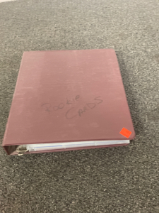 Binder of sports cards