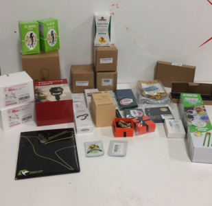 (1) Watering Lamp LED Light (2) Sliming Herb Tea Boxes (2) Nenesupply Breastpump Kit (1) Bigicraft WallArt Posters (1) Pair Of Eivotor Leather Gloves (1) Active Pen 2 for Tablet X1 and everything else Pictured