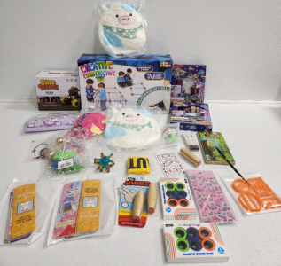 Creative Construction, (3) Plush Toys, Dino Truck, (2) Magic Book Kits, (2) Spinner Rings And More