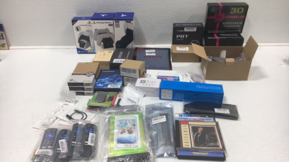 Assorted Electronics, Phone Cases, Lights And More