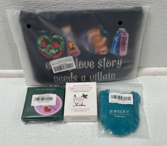 (1) White Jewelry Box (1) Makeup Organizer (5) Messy Bun Hair Pieces (1) Split Dye Wig (2) Bunion Correctors (3) No Kink Hair Clips (2) XXL Women’s Thermal Set (1) Sanderson Sisters Shirt (3) Novelty Cups/Mugs and More Various Personal Items