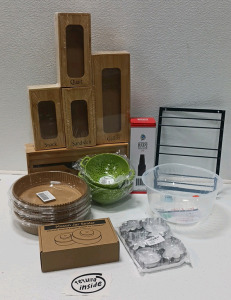 Zip Lock Organizer, Parchment Paper Liners, Cookie Cutters And Other Kitchen Items