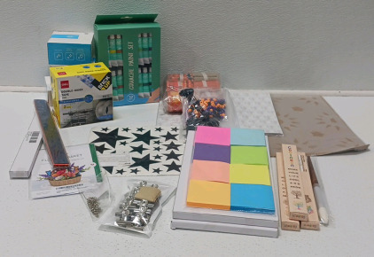 Paint Set, Sticky Note Pads, Double Sided Tape And More