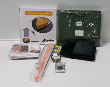 Window AC Cover, Fireproof File Box, Drain Clog Remover, Mini Bungee Cords And Mouse Trap