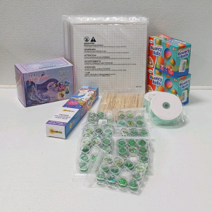 Make Your Own Bouncy Balls, Glitter, Ribbon, Fairy Light Kit And Unicorn Diamond Art Kit