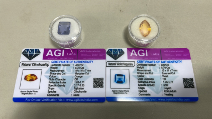 (1) Purple Musgravite 7.95ct, (1) Natural Clinohumite Both W/ COA