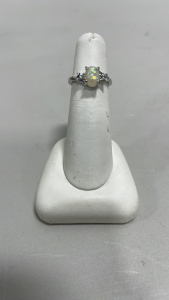 White Fire Opal Ring .925 Size 5