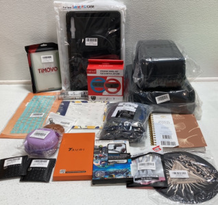 (2) Galaxy Tab S8 Cases, (2) Kindle Fire 7 Cases, (2) Hard Cases, 2023 Planner, 2023 Calendar, Keyboard Skin, Nintendo Switch Steering Wheel, and more