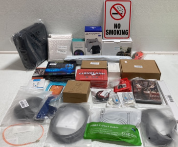PS5 Charging Station, Office Chair Wheels, Wireless Mouse, (2) LED Strip Lights, Wired Earphones, (4) Memory Cards, Caster Wheels, Web Cam, Smart Watch Charging Dock and more