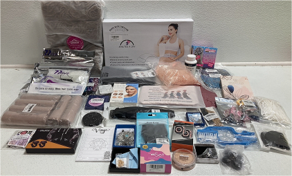 Back Stretcher, Loc Extensions, Hair Tie Kits, Various Jewelry, Shoe Charms, Gel Polish, 49mm Apple Watch Cases, Bandanas, and more